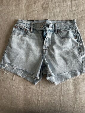 American Eagle Light Wash Distressed Denim Shorts - Women